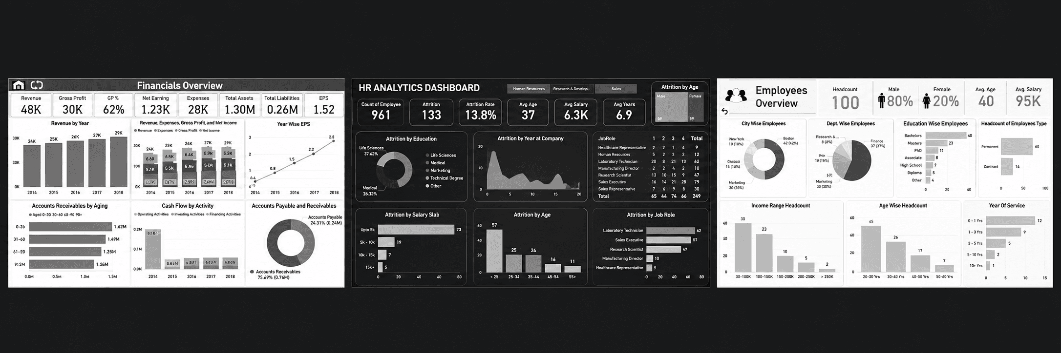 Power BI Interactive Dashboards for Finance and HR