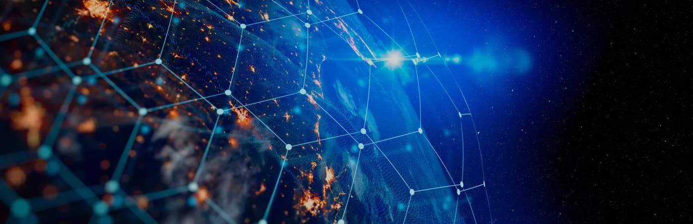Global network representing cybersecurity protection