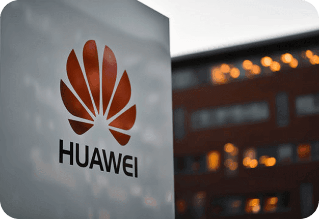 Huawei brand signage on a building