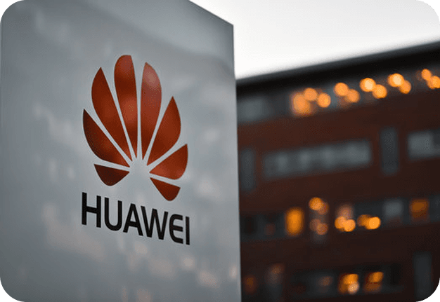 Huawei brand signage on a building