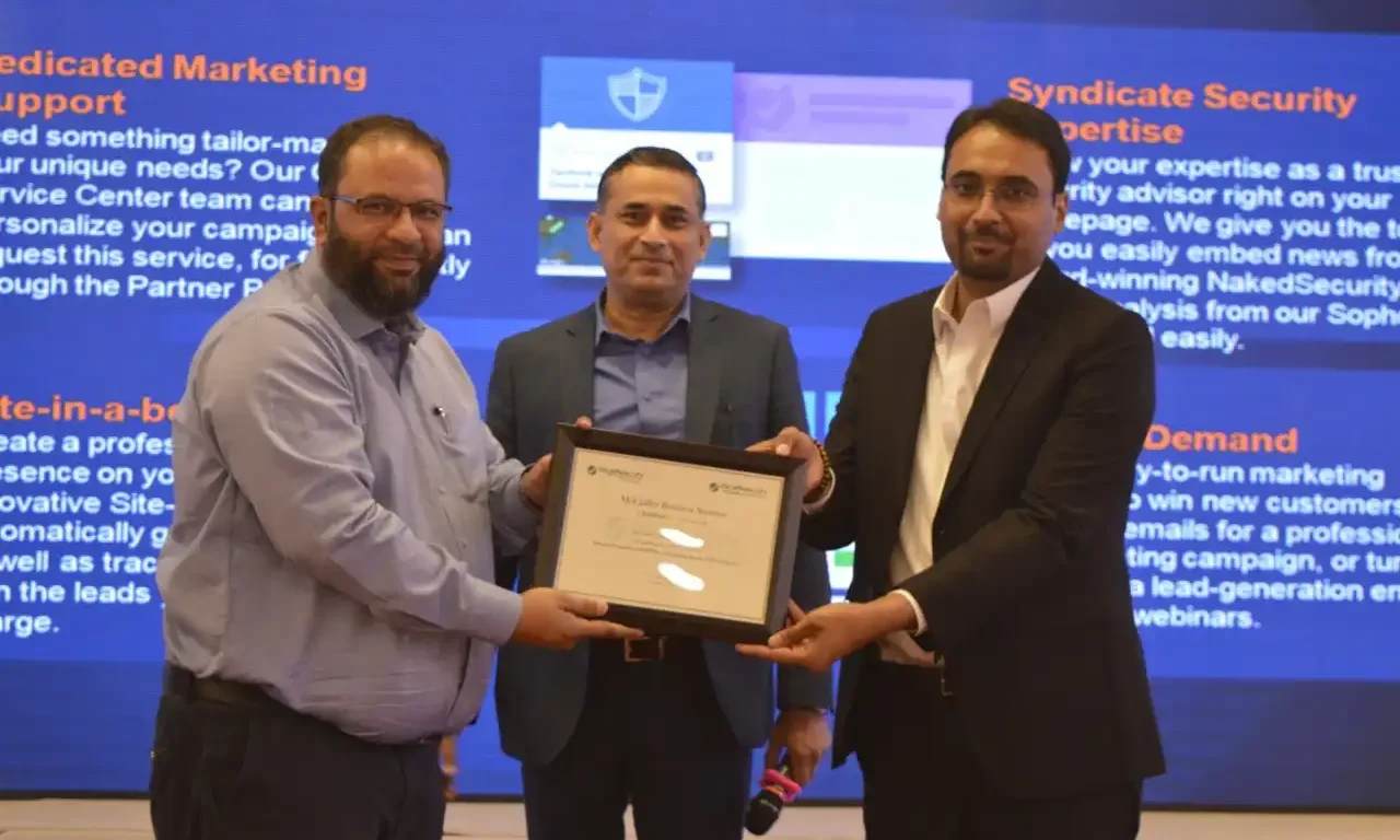 Jaffer Business Systems was honored with the award of Performing Partner of Sophos for 2019 in Pakistan. The award was presented in an award ceremony held recently in Karachi.