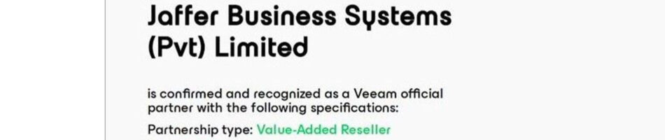 JBS Achieves Veeam Gold Partner Status in Pakistan!